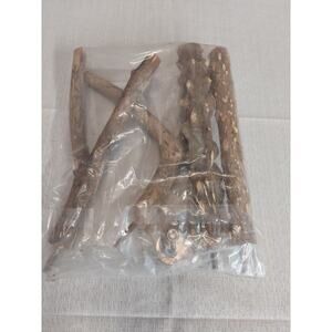 Natural Wood Bird Perch Set Parrot Stand Cage Accessories Kit Forked Branches